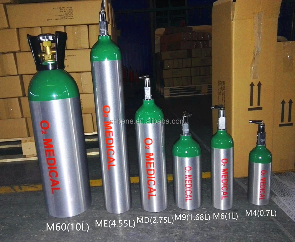 Dot3al M6 Size Aluminum Oxygen Cylinder 1l Medical Oxygen Tank Tipo ...