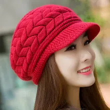 Fall font b Winter b font Beanies Knitted font b Hats b font Rabbit Fur Cap