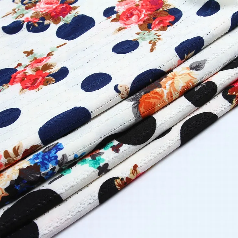 
High quality floral printed dress jersey jacquard fabric print design 