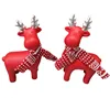 Christmas deer red and white ceramic with scarf porcelain pottery holiday decor gifts