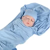 Baby Wrap Swaddle Blanket Set With Hat Skin-Friendly Stretchy Sleeping Sack