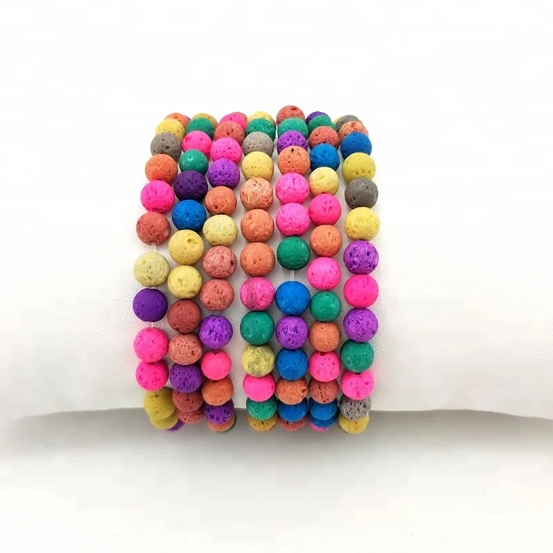 

Natural Colored Volcanic Stone Bracelet Hawaii Girls Jewelry For Beach Activities
