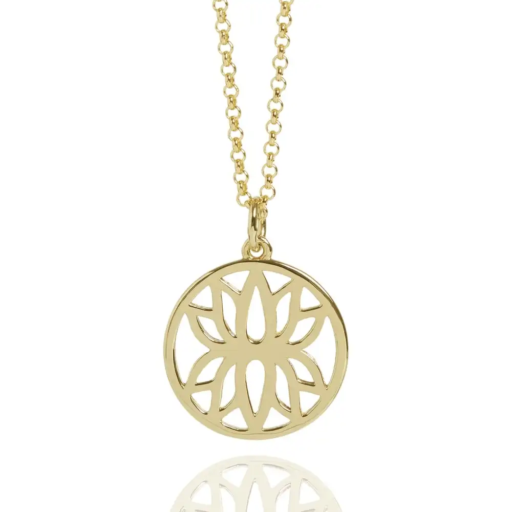 

Wholesale Women Girls Jewelry Lotus Flower Necklace Last Design Cut Out Gold Necklaces