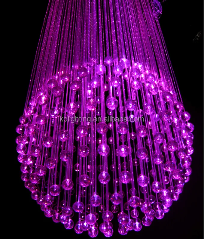 Multicolor Round Crystal Ball Chandelier Led Optical Fiber Modern Multicolor Round Crystal Ball Chandelier Led Optical Fiber Modern