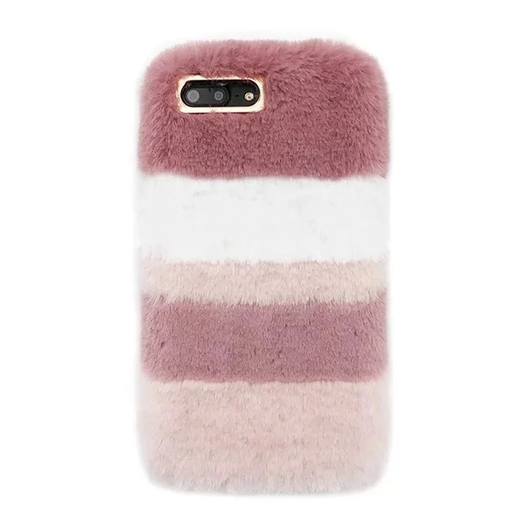 

For iPhone 10 fur phone case Fashion Luxury colorful furry phone case plush cover for fur iphone case