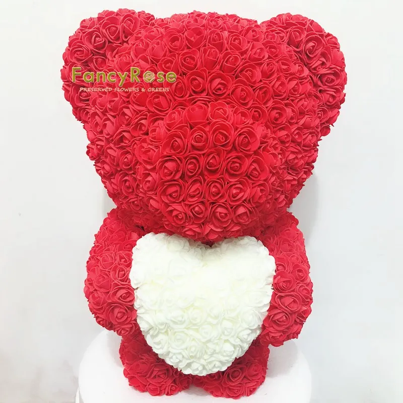 artificial rose teddy bear