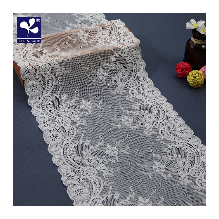 Warp Stretch Knit Raschel Jacquard Wide Lace Band For Ladies Lingerie Fabric Buy Wide Lace Band Jacquard Wide Lace Band Knit Wide Lace Band Product On Alibaba Com