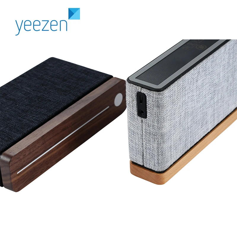 

N10 Hifi home lound metal mesh mobile multimedia bluetooth speaker, Walnut & beech