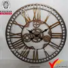 Brass Color Round Roman Numeral Antique Vintage Large Wall Clock Metal