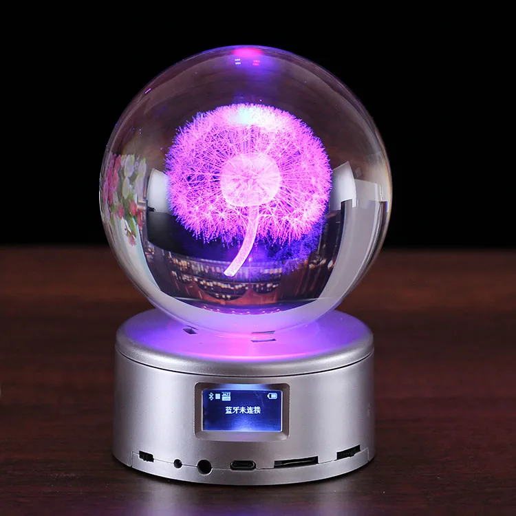 2022 New Design Customization Christmas Decoration gift rotating light base led crystal ball music box ..