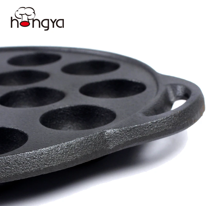 

Cast Iron Cooking Plate Japanese Ishigaki Takoyaki Plancha Maker, Black