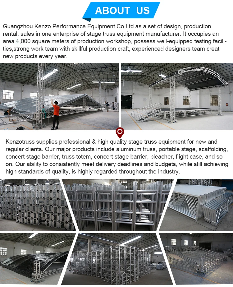 Mobile steel folding stage