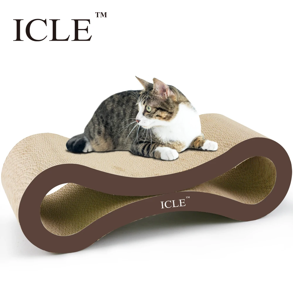 

icle-Manufacture Factory Corrugated Cardboard Cat Scratcher Feather Lounge Ultimate Superior High Quality Paper-IC-0095-Brown