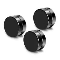 

fashion Personality jewelry black plastic men magnetic earrings
