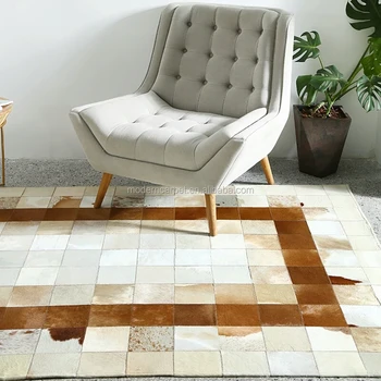 Luxury Modern Design Cowhide Leather Patchwork Area Rugs