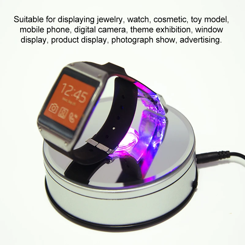 Small Rotating Display Stands Turntable With Light,Watch Jewelry