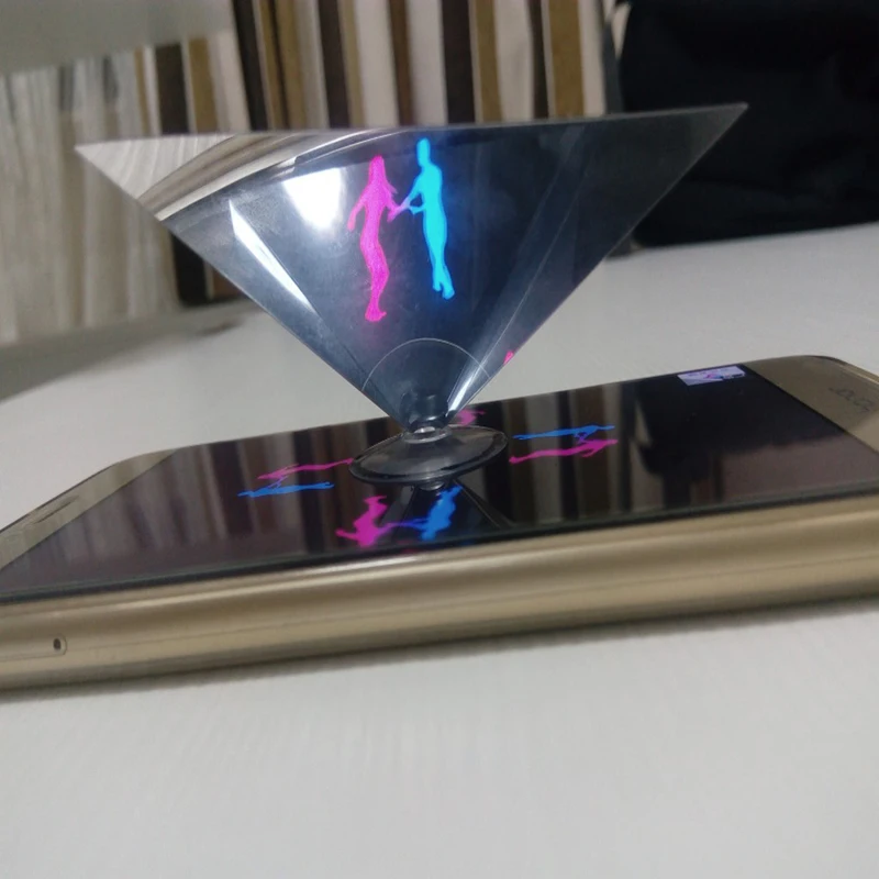 

Ultra clear version 360 degree holographic mobile phone projector 3D Holographic Projection pyramid for smartphone Projector, Transparent