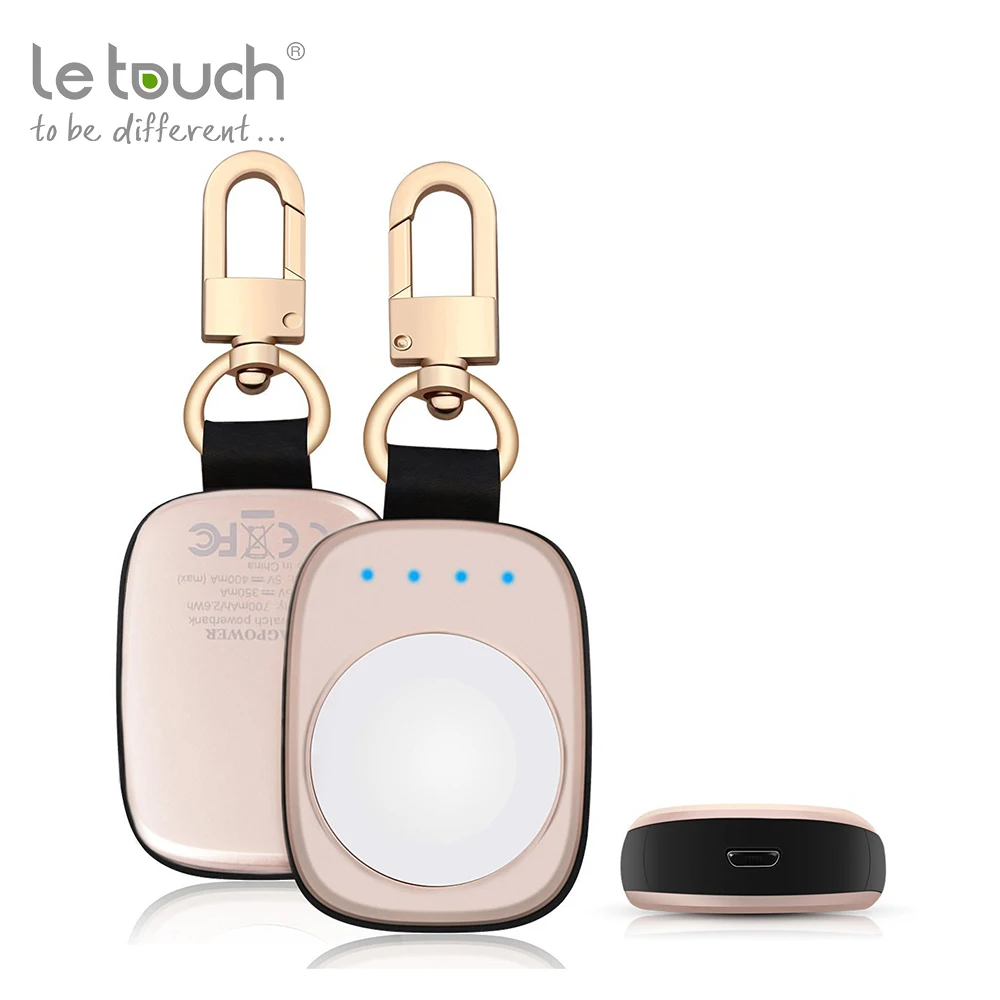Shenzhen company supplier for apple mfi for Apple watch use keychain power bank wireless charger 700mAh