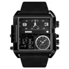 Skmei 1391 large dial 3 time zone high quality watch hombre stainless luxury brand watches