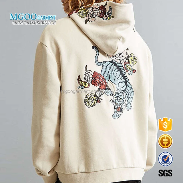 chinese tiger rose mens hoodie