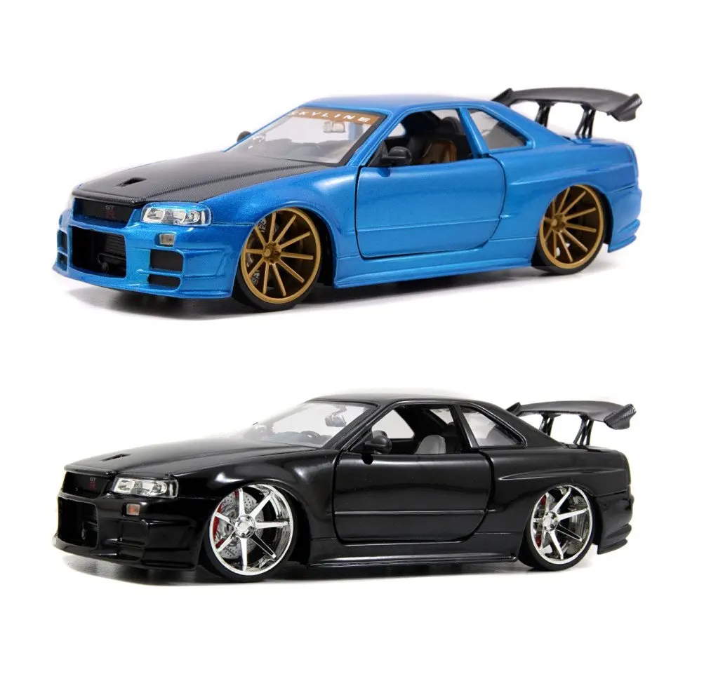 Buy Set Of 2 Jada 02 Nissan Skyline Gt R Bnr34 1 24 Scale Blue And Black In Cheap Price On Alibaba Com