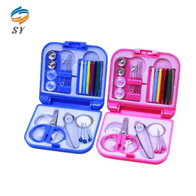 

Manufacturer direct sale folding plastic sewing kit travel, Pink, blue (customized)