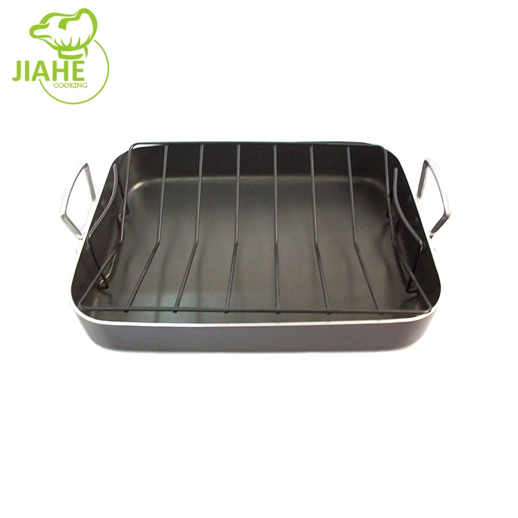 Rectangular Aluminum Nonstick Turkey Trays And Roaster Pan With Rack