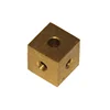 precision solid cnc machined parts nickel plated service threaded red brass copper cube for lighting optical car jewellery