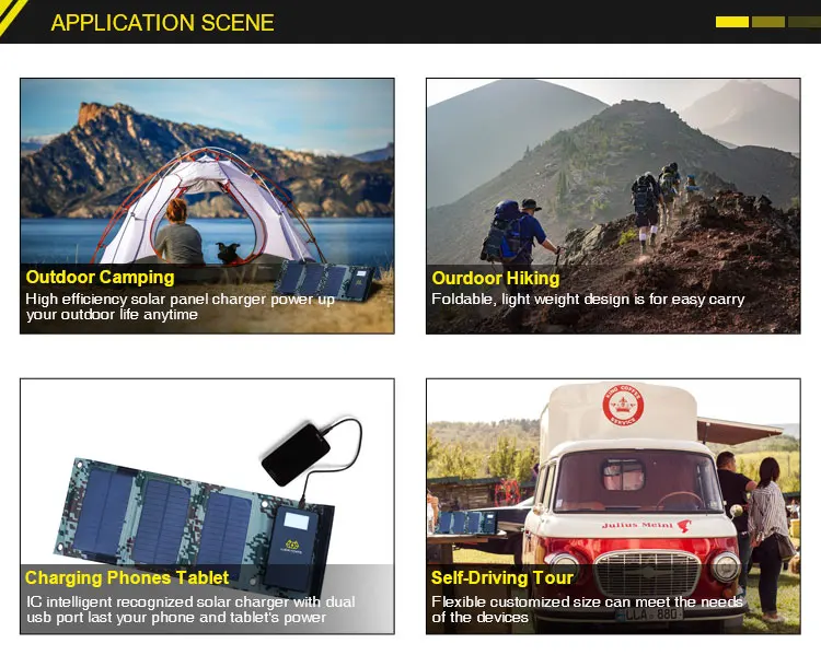 Mini 8W Solar Power High Efficiency Solar Panels with Solar Battery Cells USB Output Port for Ourdoor Camping Hiking Travel