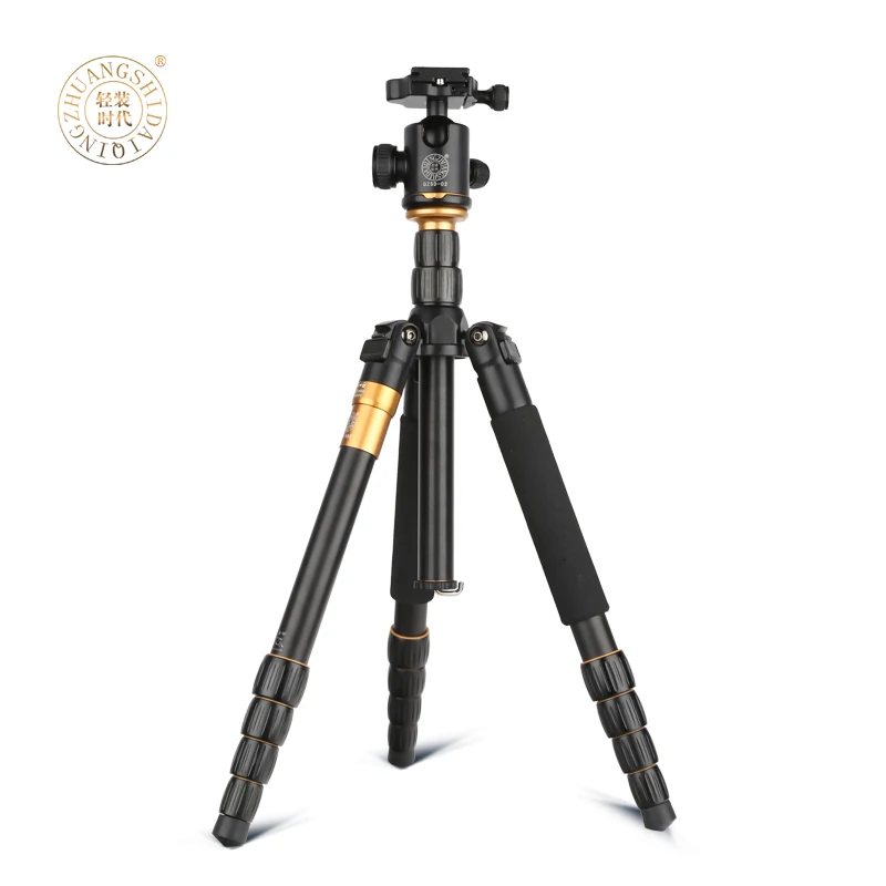

QZSD-Q666 Brand quality flexible mini tripod for phone/camera tripod stand with adjustable leg 350mm folded portable tripod, Golden