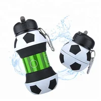 

2019 Amazon Top Silicone Football Collapsible Sport Water Bottle