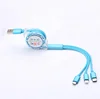 1M 3 in 1 Flexible Adjustable Type-C Micro USB Charge Cable