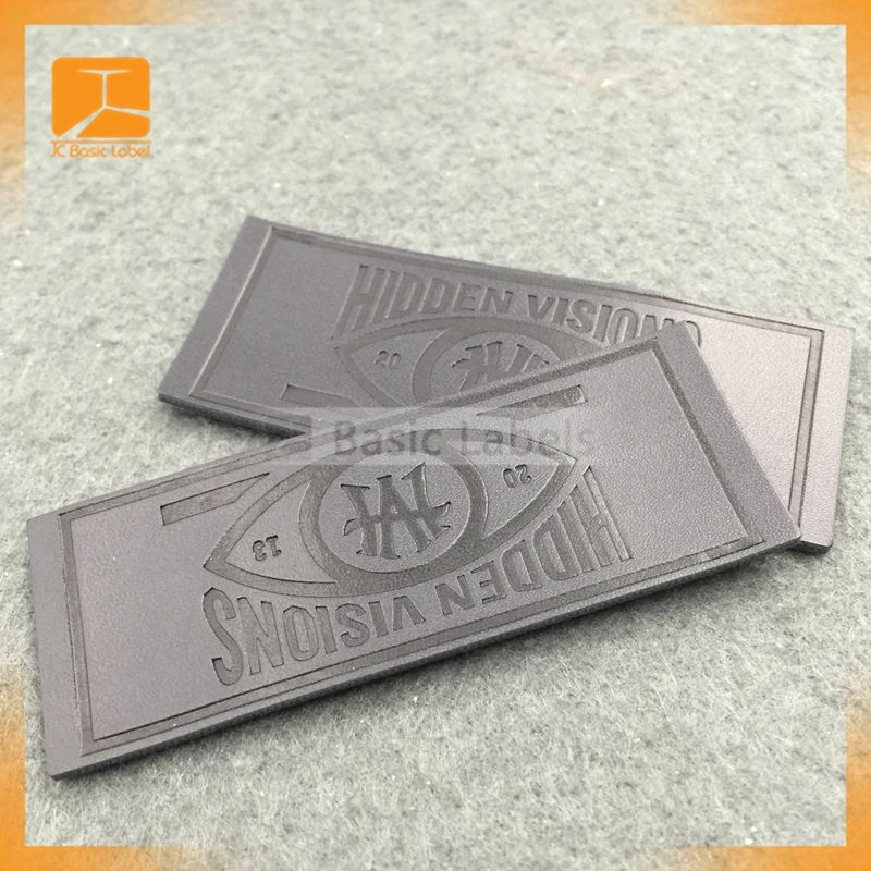 

Custom Embossed Printed Personalized Logo PU Clothing Leather Tag Label