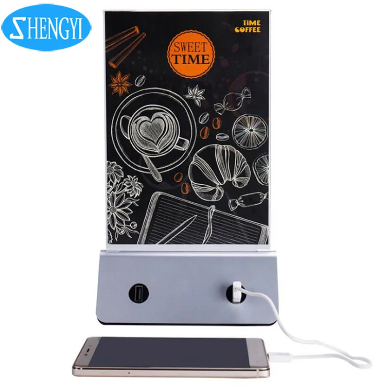 LED light Advertising Powerbanks Table Menu USB Charger for Cofa Bar Ktv