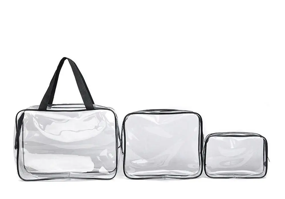 Transparent Clear Pvc Travel Makeup Bag Waterproof And Felt Cosmetic ...