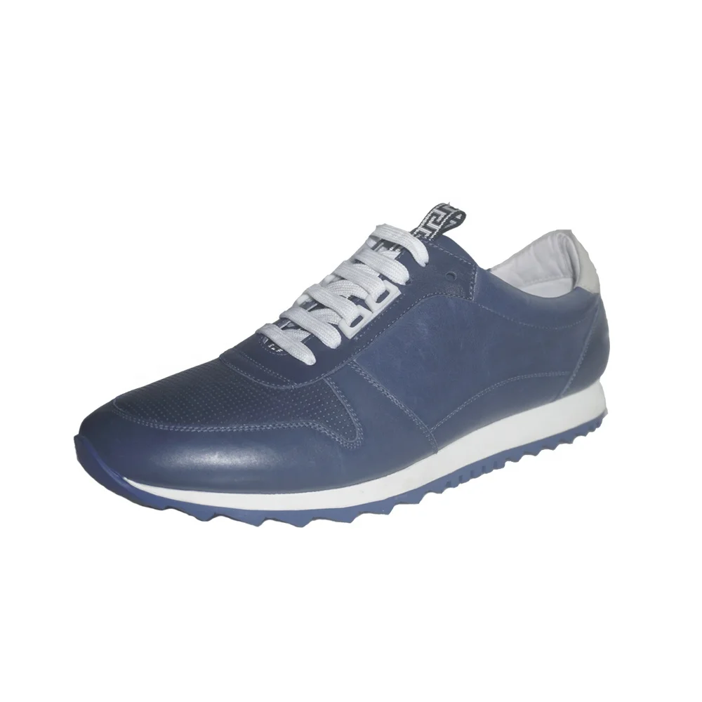 

Hot Sell Men Casual Breathable Sports Shoes Men Fashion Running Blue Sneakers Genuine Leather