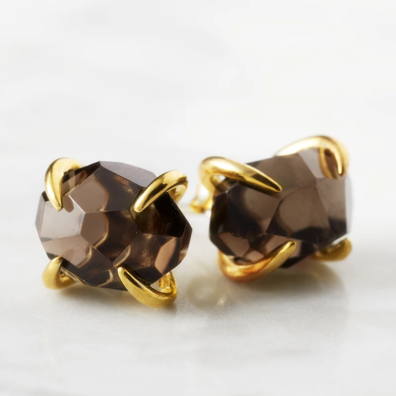 24k Gold Plated Pink Brown Crystal Stud Earrings Rock Brand Gem Natural Stone Women Luxury Brincos Santoro Gorjuss 24k Gold Plated Pink Brown Crystal Stud Earrings Rock Brand Gem Natural Stone Women Luxury Brincos Santoro Gorjuss