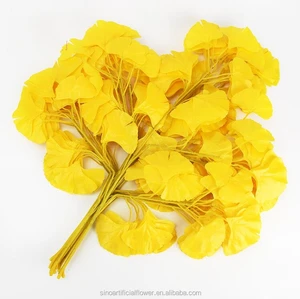 Factory outlet silk artificial ginkgo biloba leaves for tree decorative wedding ceiling