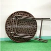 Picnic round catering plastic rattan table/circle kitchen table for party play poker cards