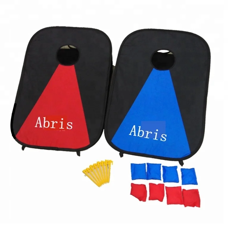 Abris Collapsible Portable Cornhole Bean Bag Toss Game Set W/ 8 Sand Bags, 2 cornhole boards and Carry Bag(3 x 2-feet