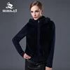 Lady's popular hooded sheepskin fur jacket Made in China