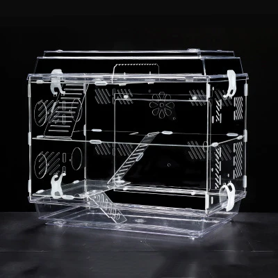

Transparent acrylic double-layer super large hamster cage