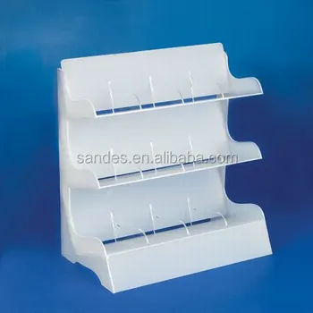 White Countertop Display Shelf Acrylic Plastic Stationery Storage