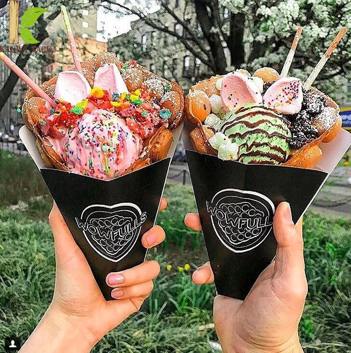 Biodegradable Perforated Egg Waffle Cone Paper Packaging - Buy Egg