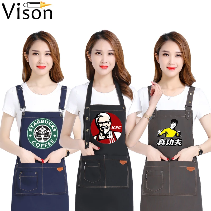 Unisex  Blue Jeans Denim Jean Girth Chef Apron  kitchen apron custom denim apron