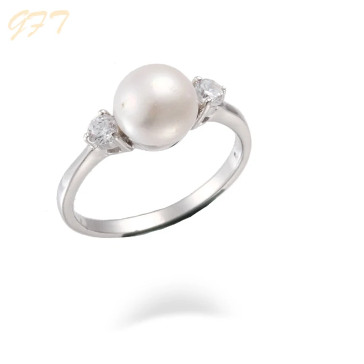 pearl silver ring