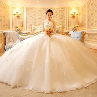 

New styles strapless appliqued lace princess customized plus size ivory white bridal wedding dress MWA107