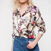 

Women Casual New Style 2019 Loose Women's Blouse Tops Long Sleeve Full Printing Lady Shirts Blouses