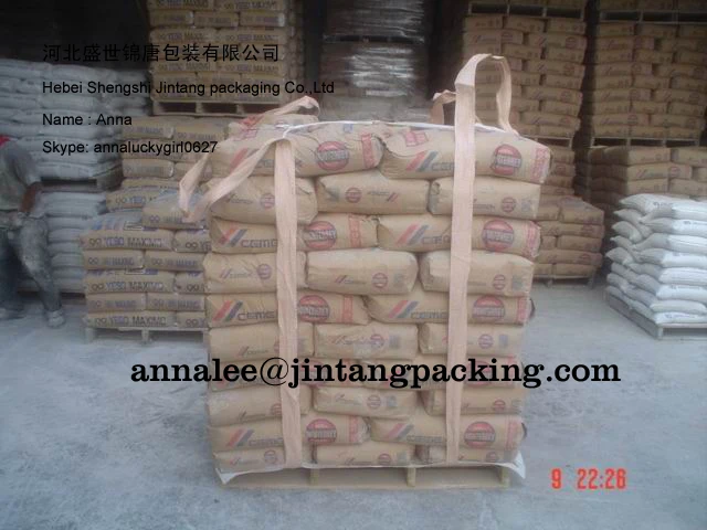 
50kg stand PP woven ad star Block bottom valve bag for cement ggbs slag with Kraft paper 
