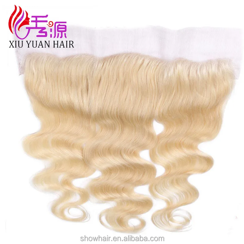 

best quality 613 virgin blonde lace frontal with baby hair ear to ear lace frontal closure curly